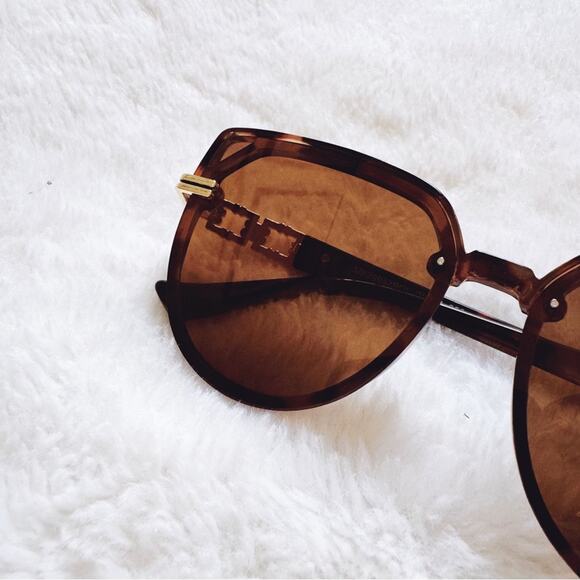 Genevieve Tortoise Brown Rimless Polarized Sunglasses - Picture 4 of 10